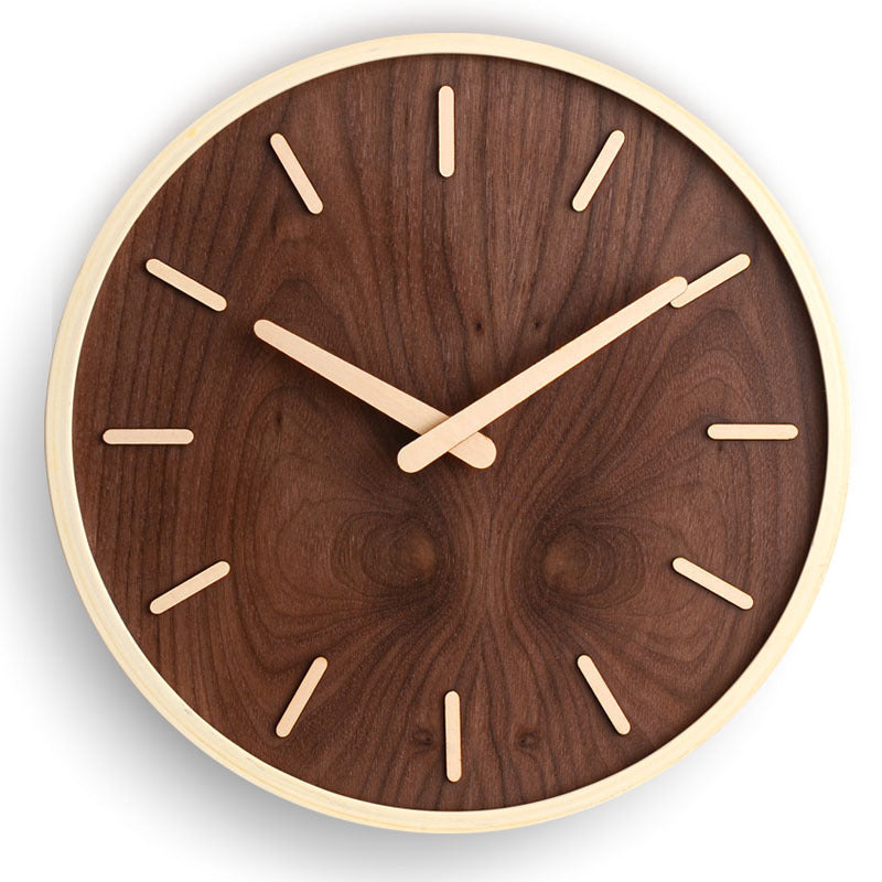 Modern Wall Clock - Solid Walnut Face with Silent Quartz Movement 5