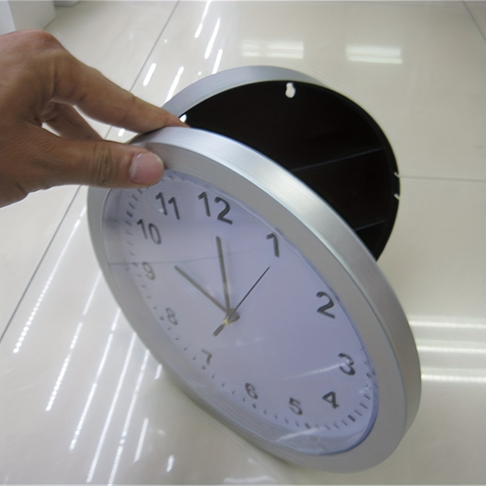Modern Wall Clock - Stylish Decor with Hidden Storage Compartment 25cm 2