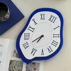 Modern Wall Clock Decor – Unique Irregular Acrylic Design in Black, Blue, and Multicolor – Artistic Timepiece for Home Interiors 5