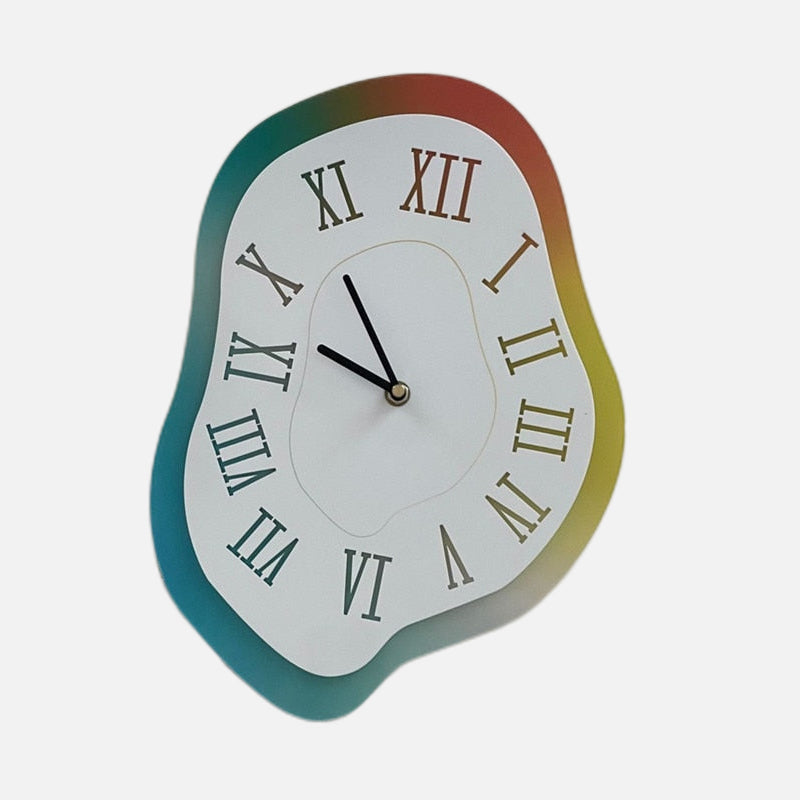 Modern Wall Clock Decor – Unique Irregular Acrylic Design in Black, Blue, and Multicolor – Artistic Timepiece for Home Interiors 7