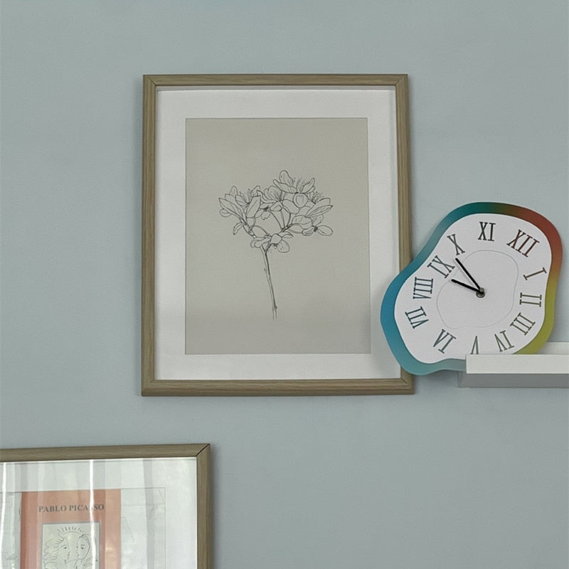 Modern Wall Clock Decor – Unique Irregular Acrylic Design in Black, Blue, and Multicolor – Artistic Timepiece for Home Interiors 8