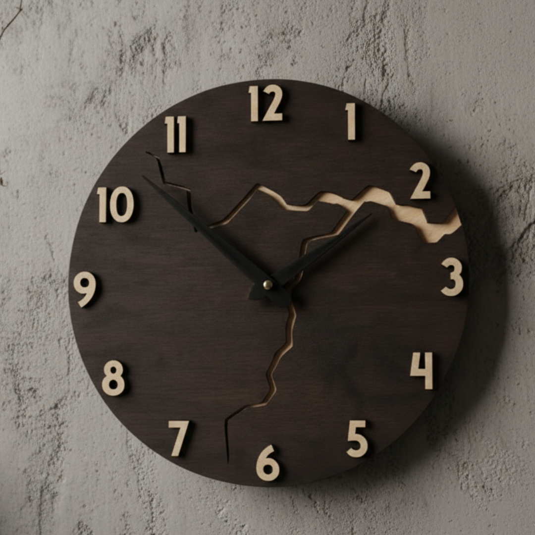Modern Walnut Wall Clock - Elegant Minimalist Decor for Any Space 6