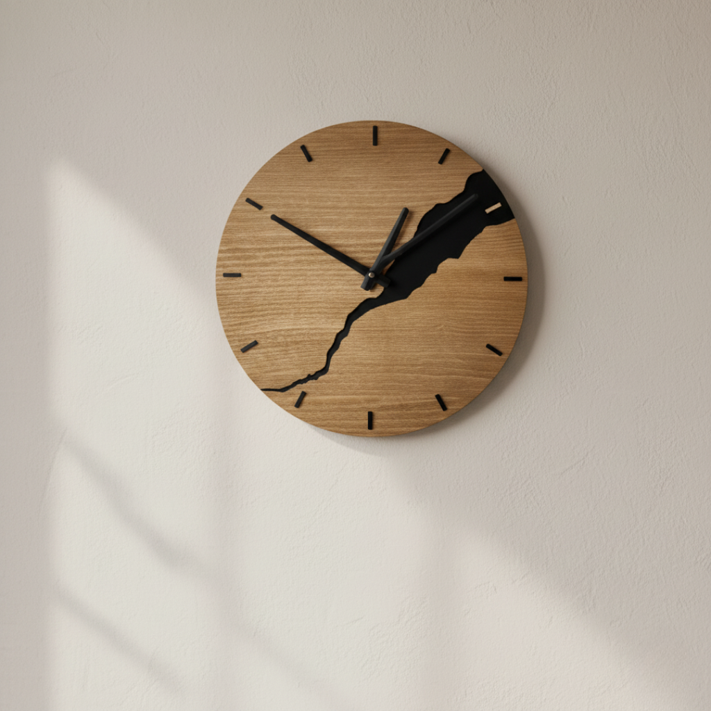 Modern Walnut Wall Clock - Elegant Minimalist Decor for Any Space 9