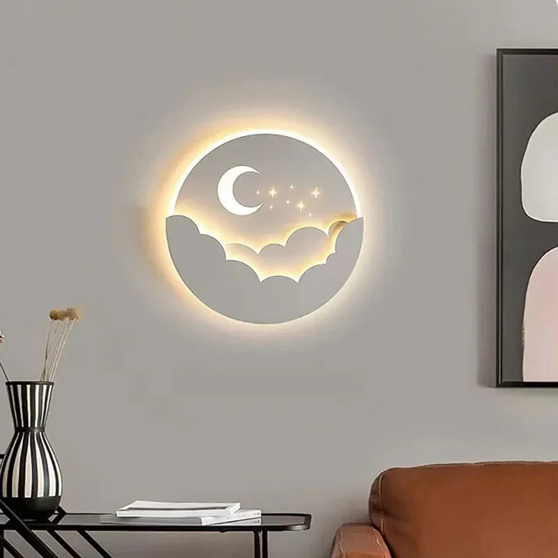 Moon & Stars LED Night Light - Soothing Glow for Kids' Rooms & Cozy Spaces 0