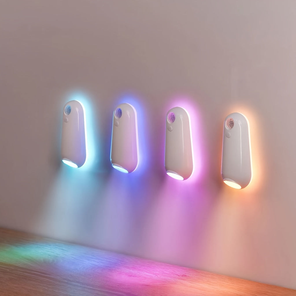 Motion Sensor Night Light with Motion Detection and Amber Rainbow Lighting