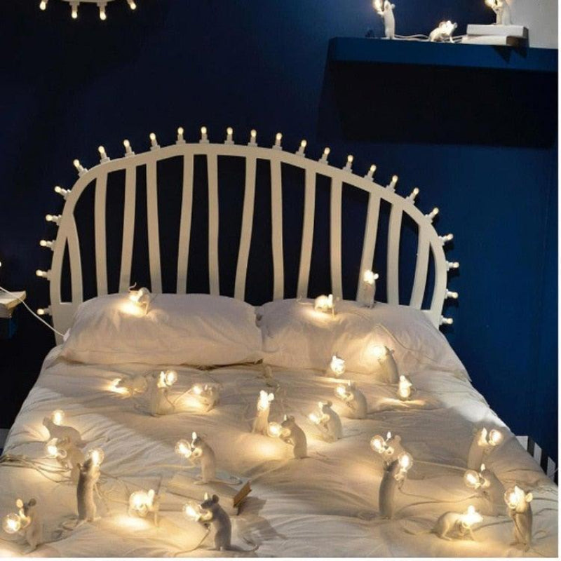 Mouse Shaped Table Lamp Ceramic Resin LED Decorative Light