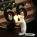 Mouse Shaped Table Lamp Ceramic Resin LED Decorative Light
