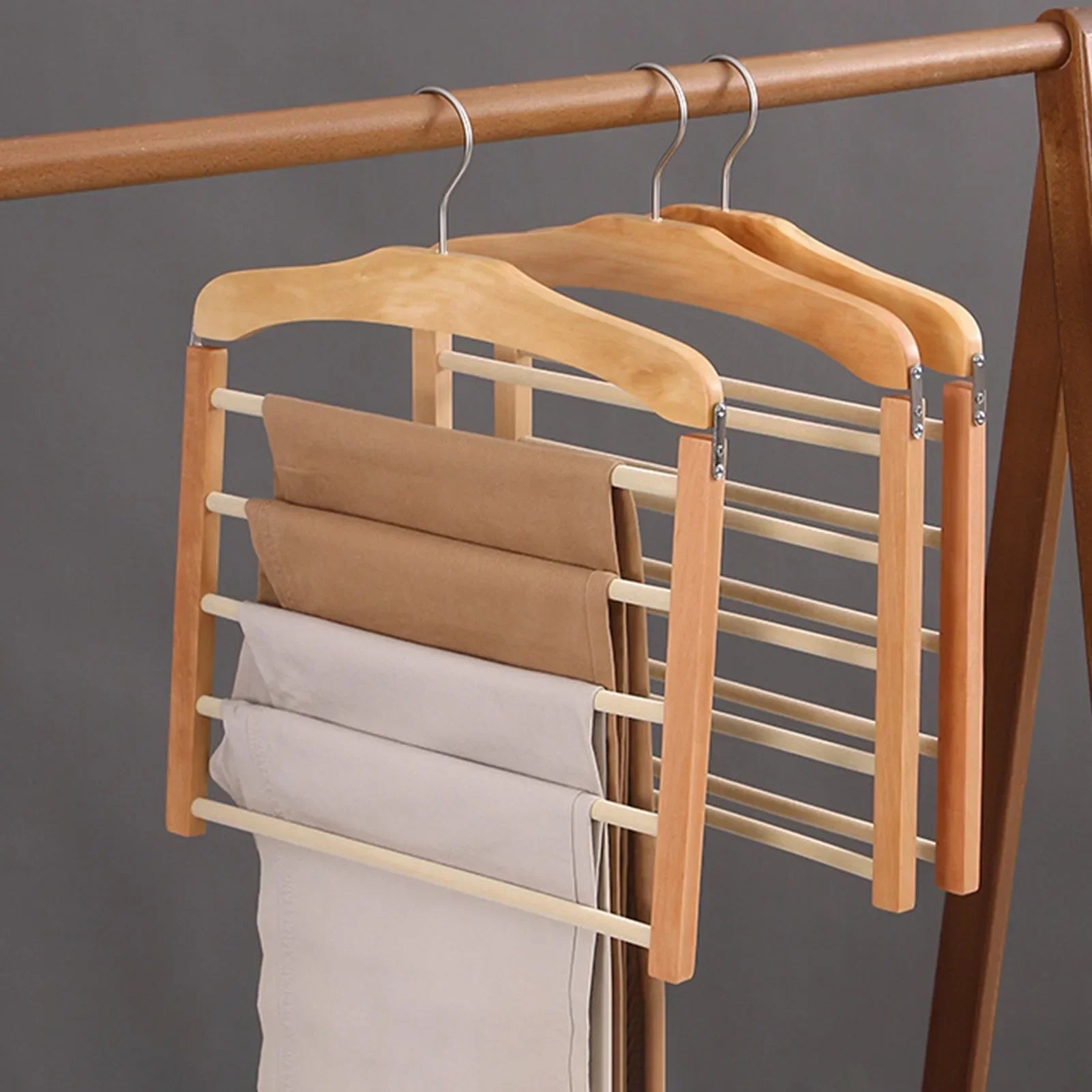 Multi Pants Hanger - Space-Saving Hanger for Efficient Closet Storage 9