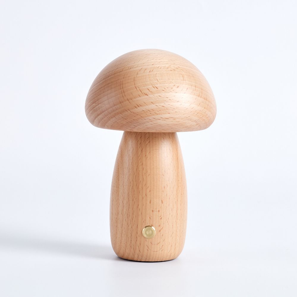 Mushroom Table Lamp - Cordless, Warm White LED, 3 Brightness Levels 12