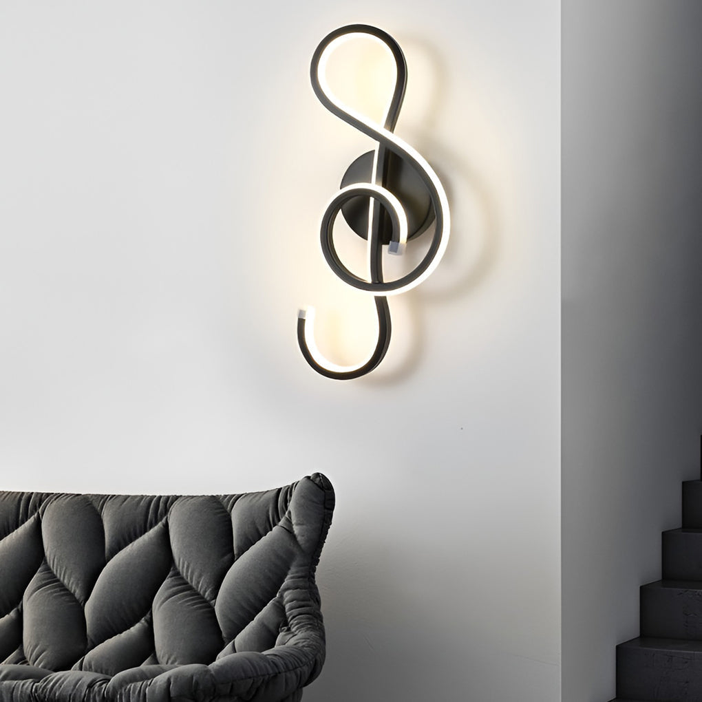 Musical Note Wall Sconce - Modern LED Design, Durable Aluminum, Stylish Lighting 1