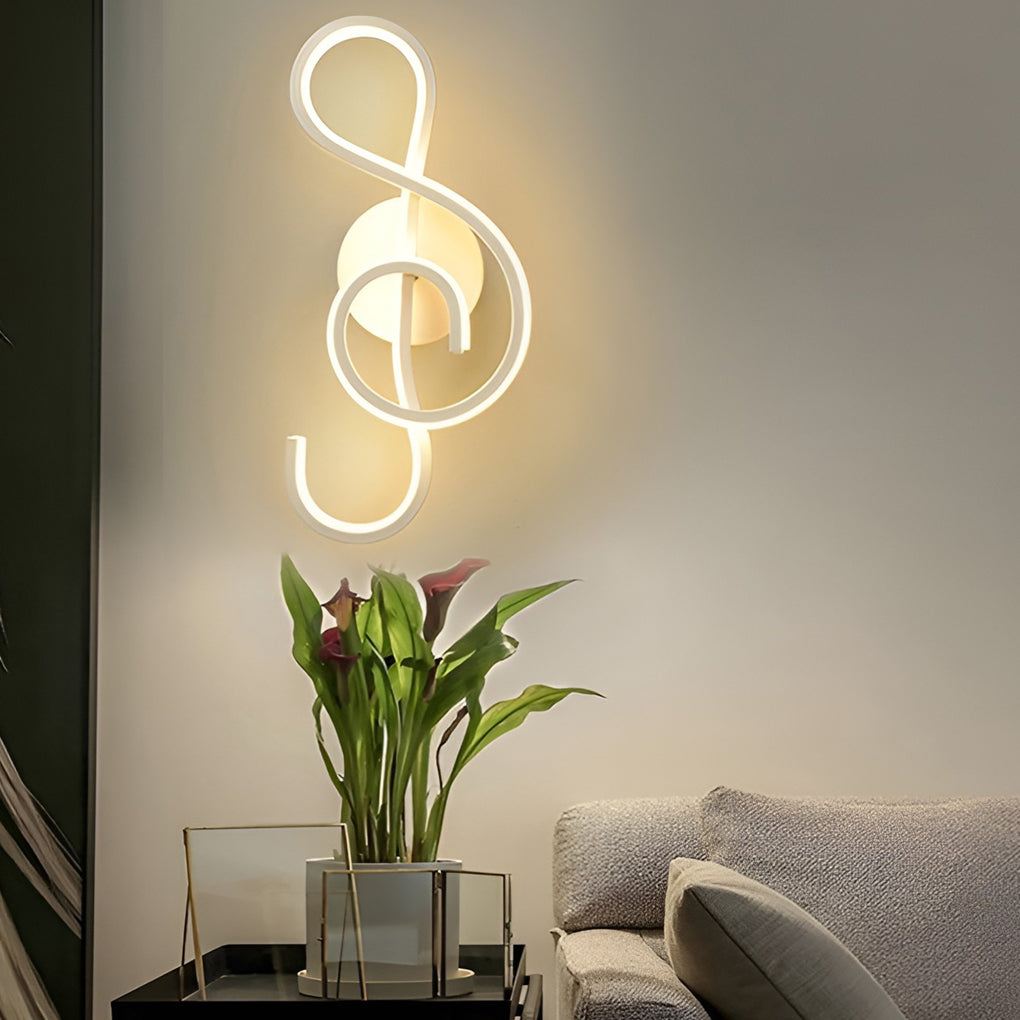 Musical Note Wall Sconce - Modern LED Design, Durable Aluminum, Stylish Lighting 2