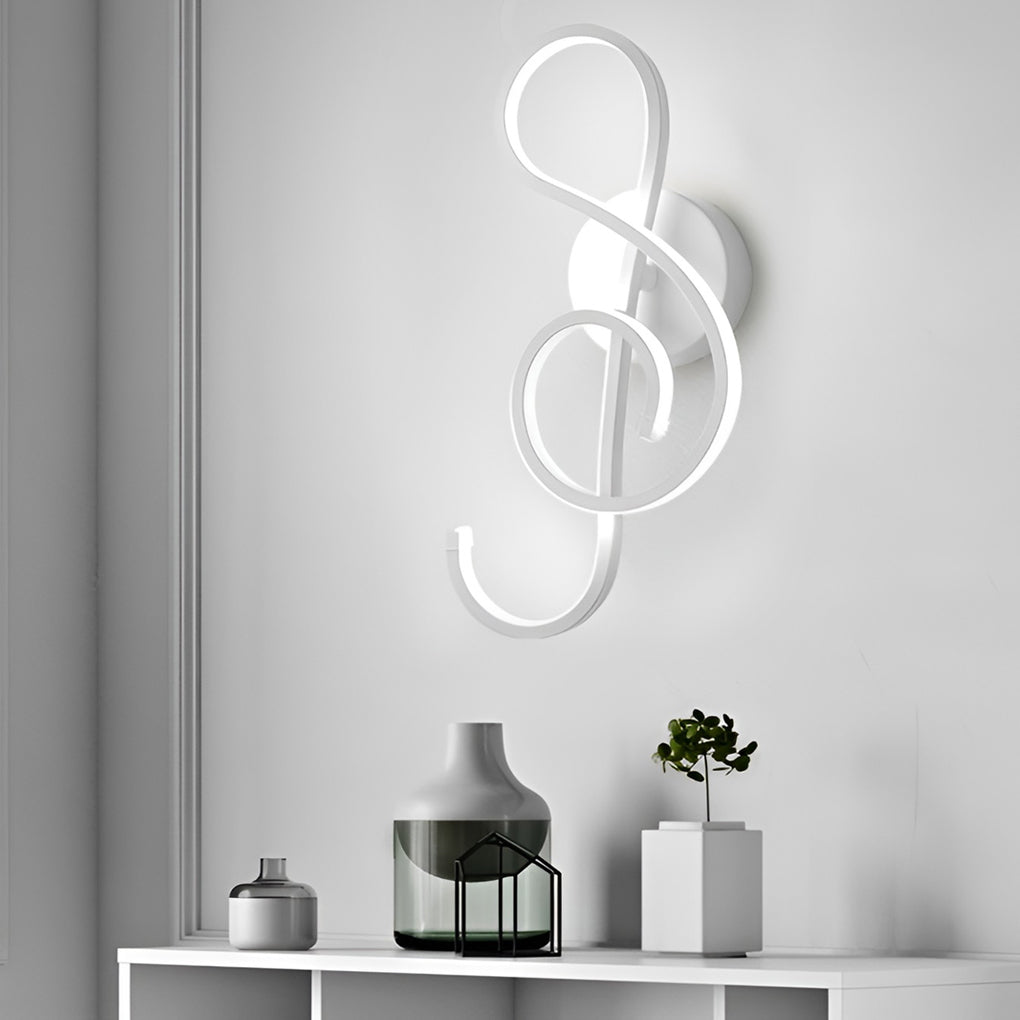 Musical Note Wall Sconce - Modern LED Design, Durable Aluminum, Stylish Lighting 3