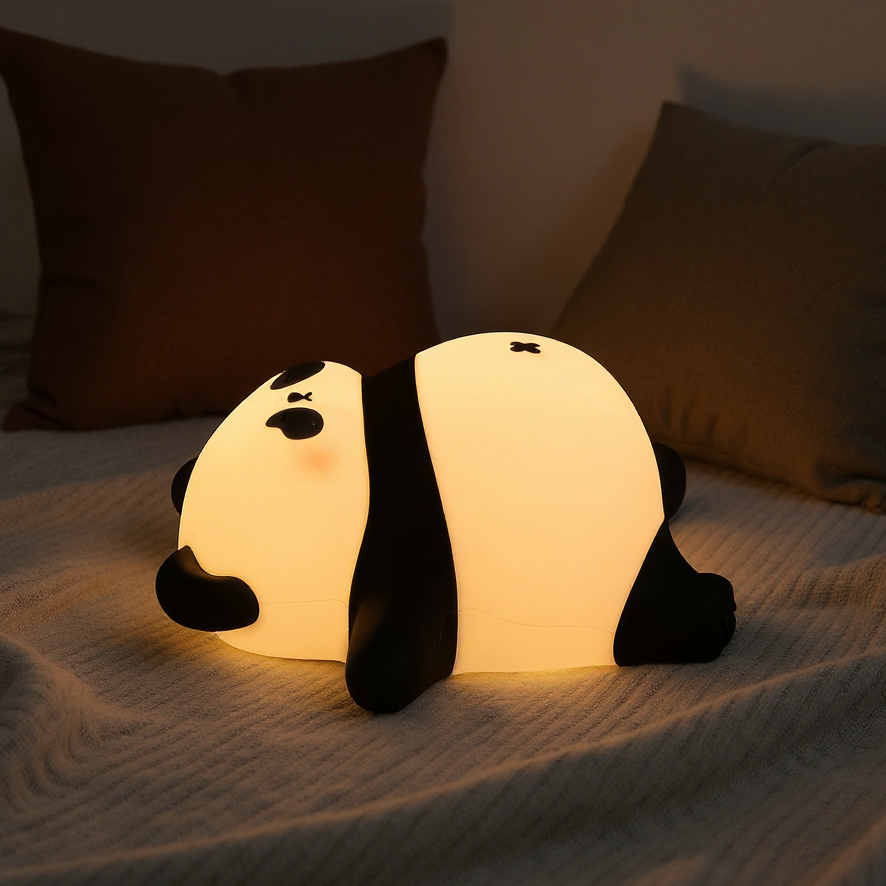 Napping Panda LED Night Light - Soft Glow & Sound Activation 6