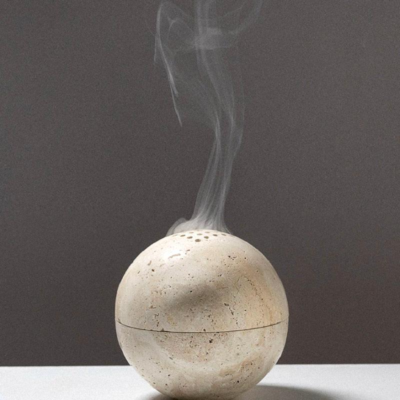 Natural Marble and Travertine Incense Burner with 9 Holes – Eco-Friendly Aromatic Incense Holder for Relaxation 1