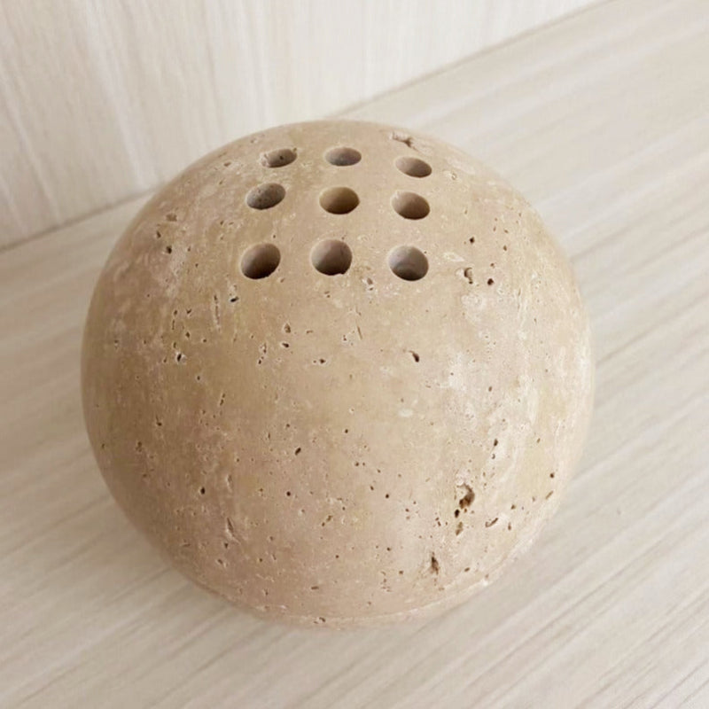 Natural Marble and Travertine Incense Burner with 9 Holes – Eco-Friendly Aromatic Incense Holder for Relaxation 2