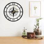 Nautical Compass Wall Clock - Stylish Decor & Silent Functionality 2