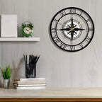 Nautical Compass Wall Clock - Stylish Decor & Silent Functionality 3