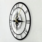 Nautical Compass Wall Clock - Stylish Decor & Silent Functionality 5