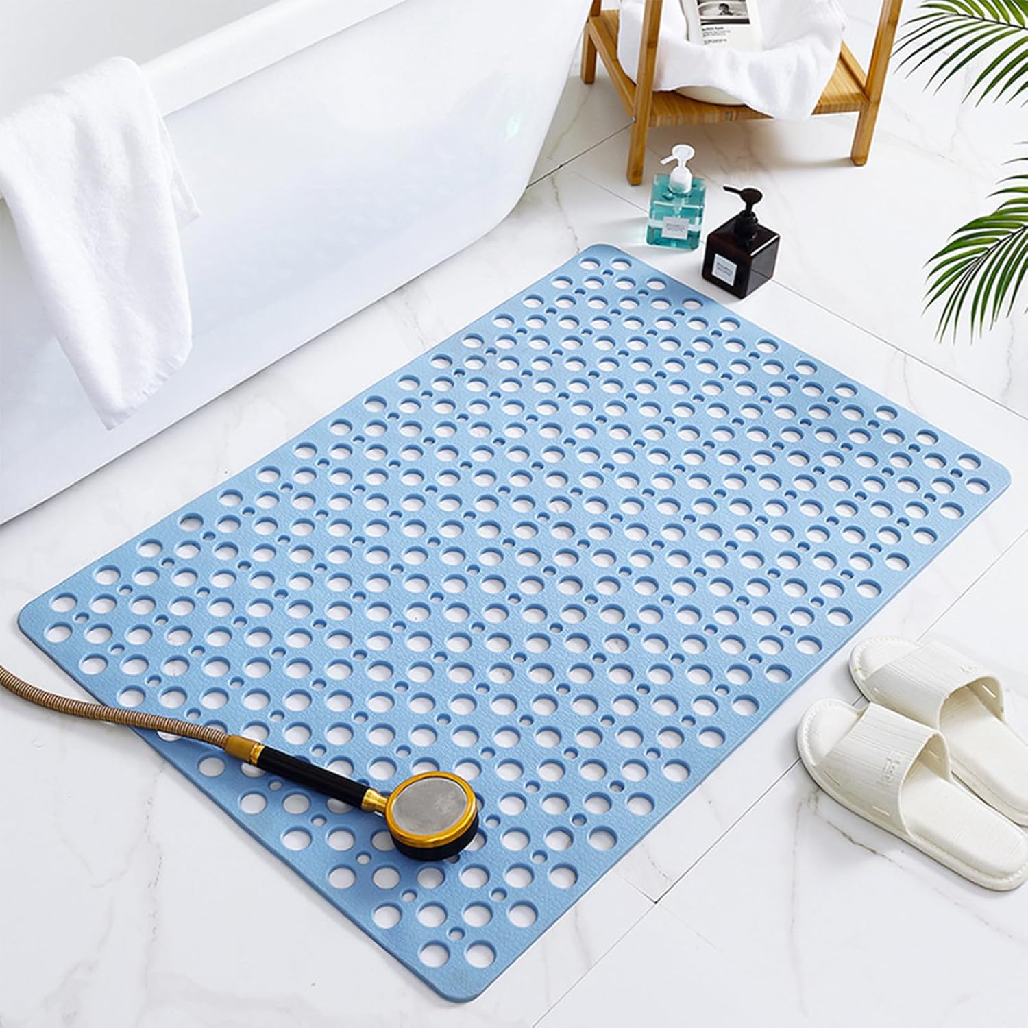 Non-Slip Shower Mat with 100 Suction Cups and 250 Drain Holes – Quick-Dry Bath Mat for Bathroom Safety 12
