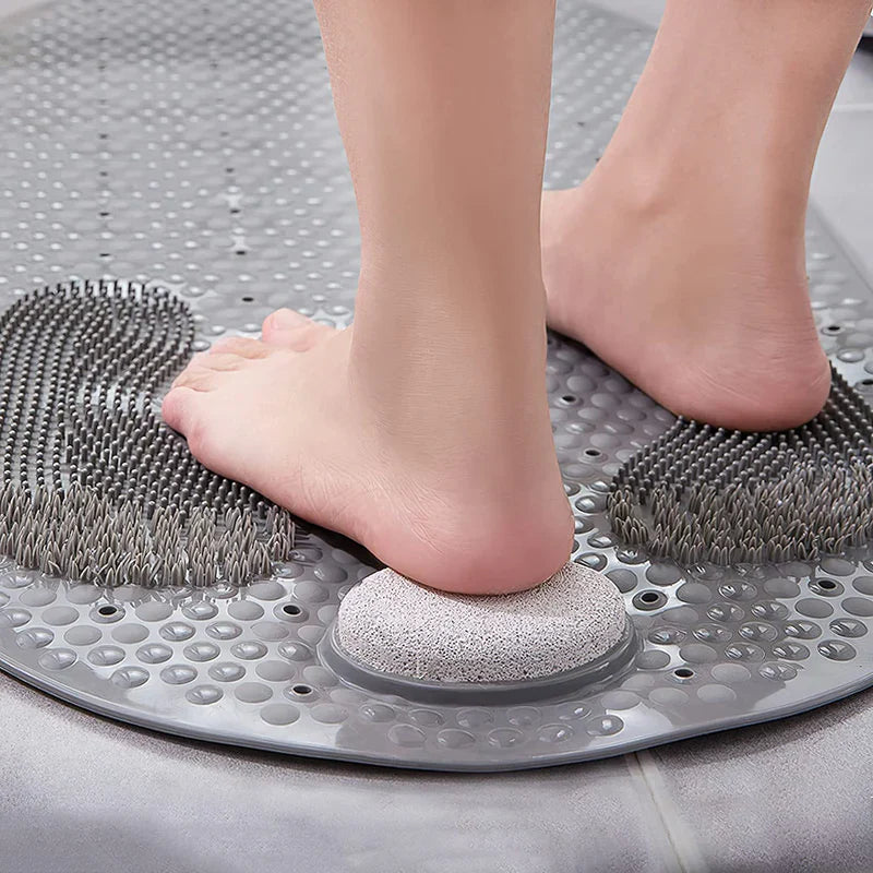 Non-Slip Shower Mat with Exfoliating Scrubber - 16 x 32 Anti-Slip Bath Mat for Safe Daily Use 2