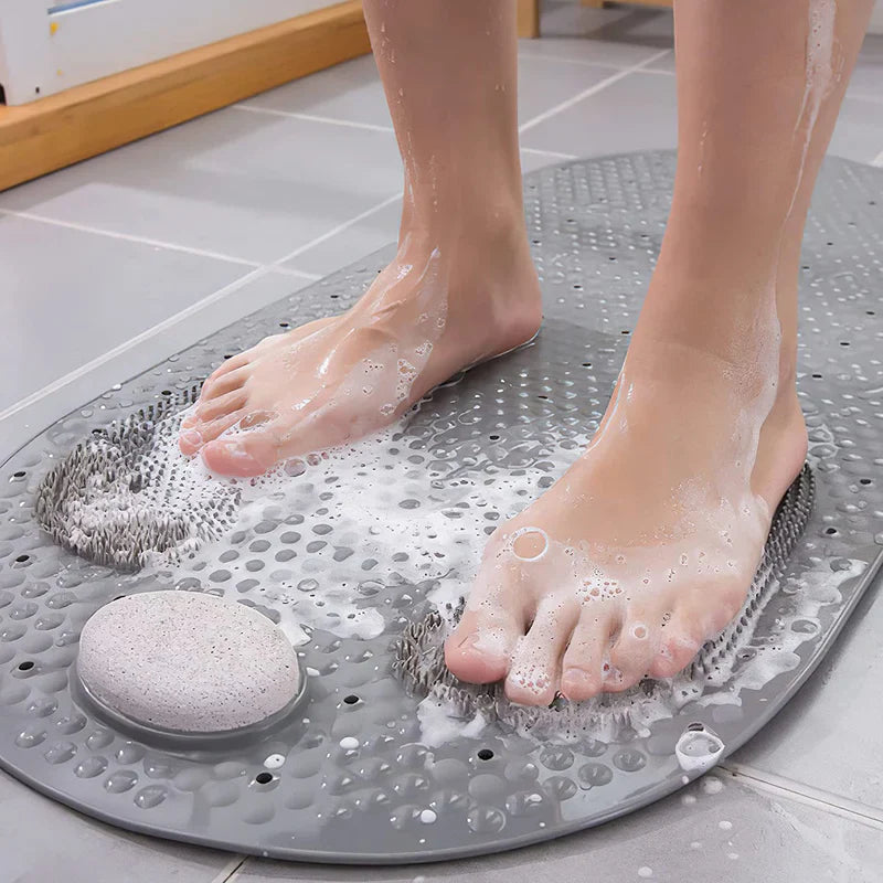 Non-Slip Shower Mat with Exfoliating Scrubber - 16 x 32 Anti-Slip Bath Mat for Safe Daily Use 3
