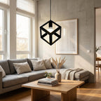Nordic Black Pendant Light - Modern Cube Design for Kitchen Island 1