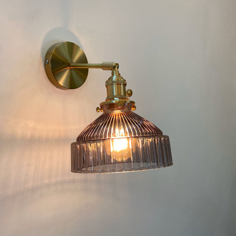 Nordic Brass Glass Dome Wall Sconce - Elegant Ambient Lighting, 1-Light 4