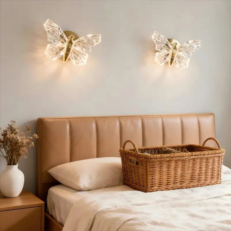 Nordic Butterfly LED Wall Sconce – Modern Metal and Acrylic Wall Light for Ambient Lighting in Bedrooms and Living Rooms 2