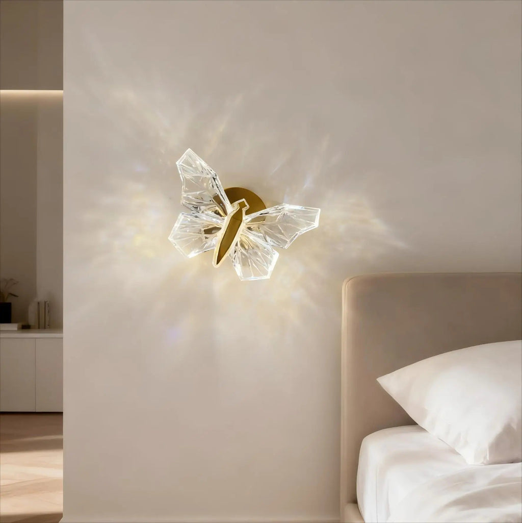 Nordic Butterfly LED Wall Sconce – Modern Metal and Acrylic Wall Light for Ambient Lighting in Bedrooms and Living Rooms 3
