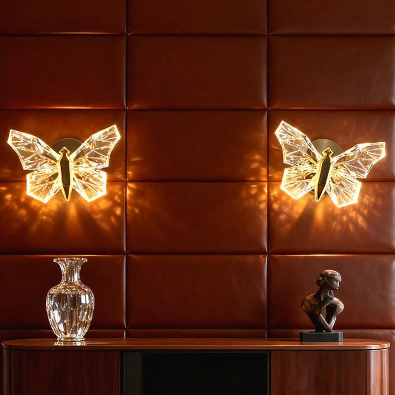 Nordic Butterfly LED Wall Sconce – Modern Metal and Acrylic Wall Light for Ambient Lighting in Bedrooms and Living Rooms 4