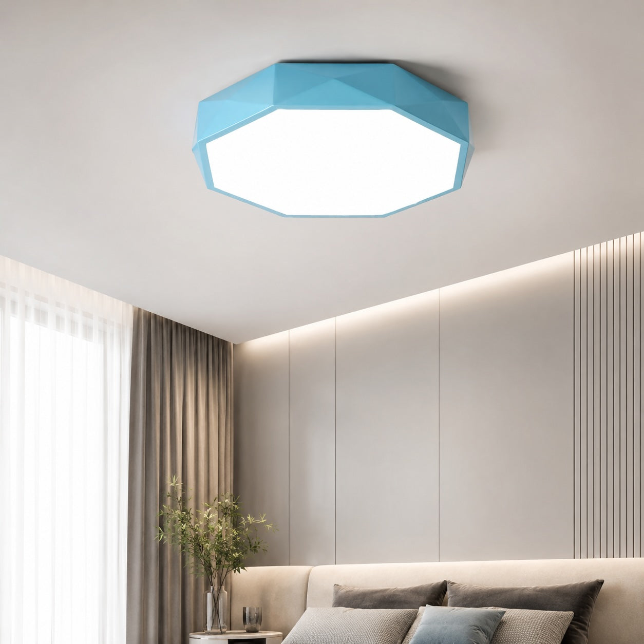 Nordic LED Flush Mount Ceiling Light - Dimmable Octagonal Design 1