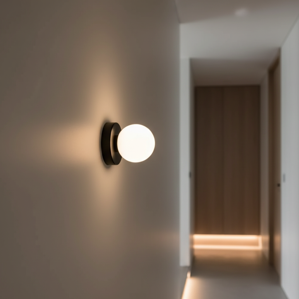 Nordic Minimalist Light Fixture - Frosted Glass Globe Wall Sconce or Ceiling Mount 4