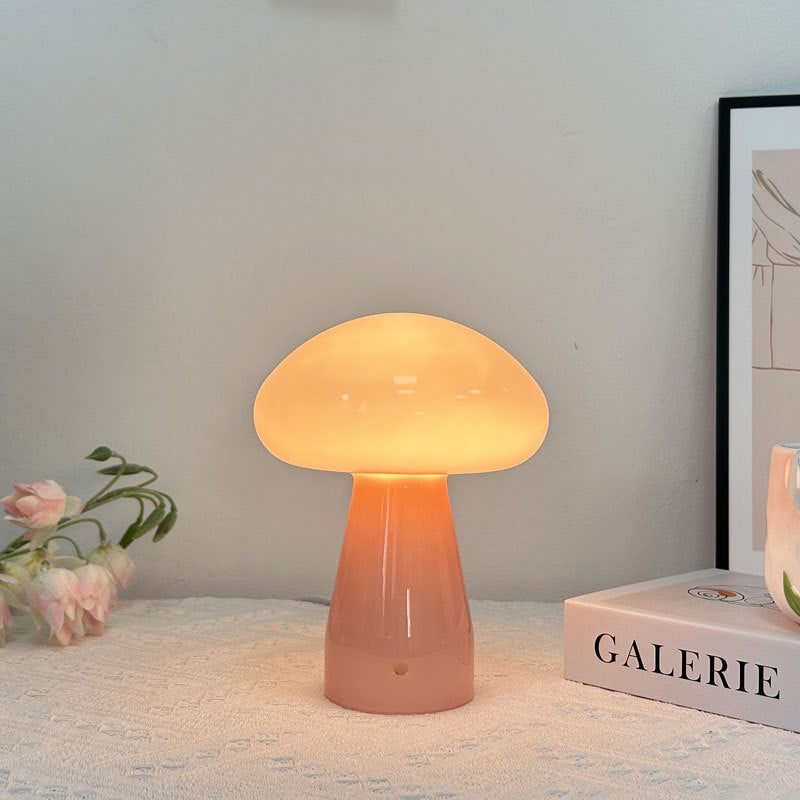 Nordic Mushroom Glass USB Table Lamp - Compact LED for Bedroom & Living Room 1