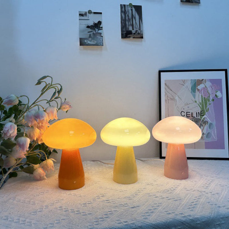 Nordic Mushroom Glass USB Table Lamp - Compact LED for Bedroom & Living Room 2