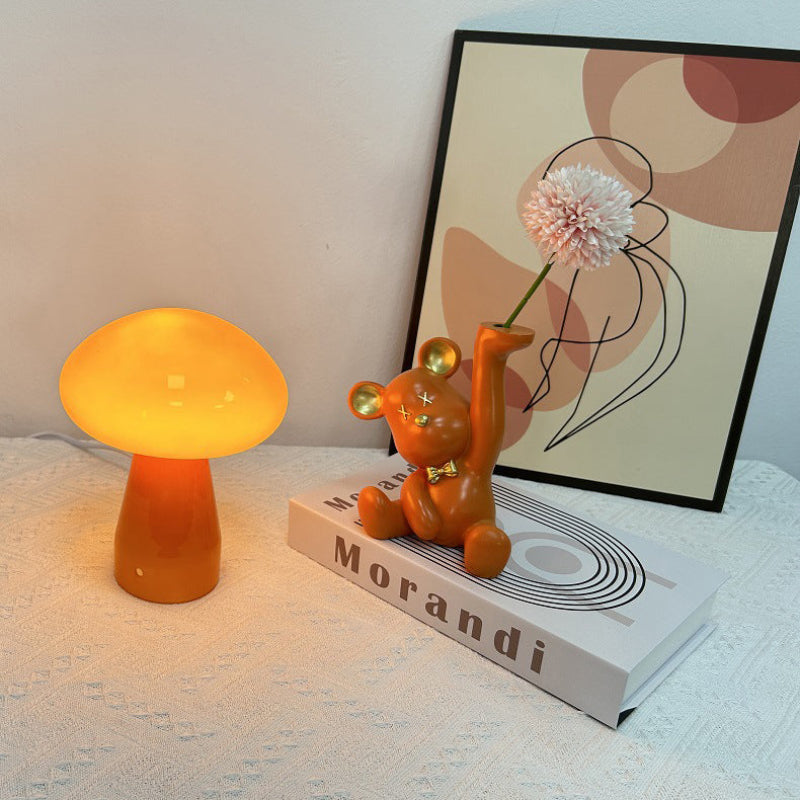 Nordic Mushroom Glass USB Table Lamp - Compact LED for Bedroom & Living Room 5