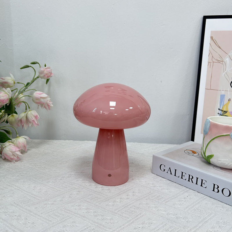 Nordic Mushroom Glass USB Table Lamp - Compact LED for Bedroom & Living Room 6