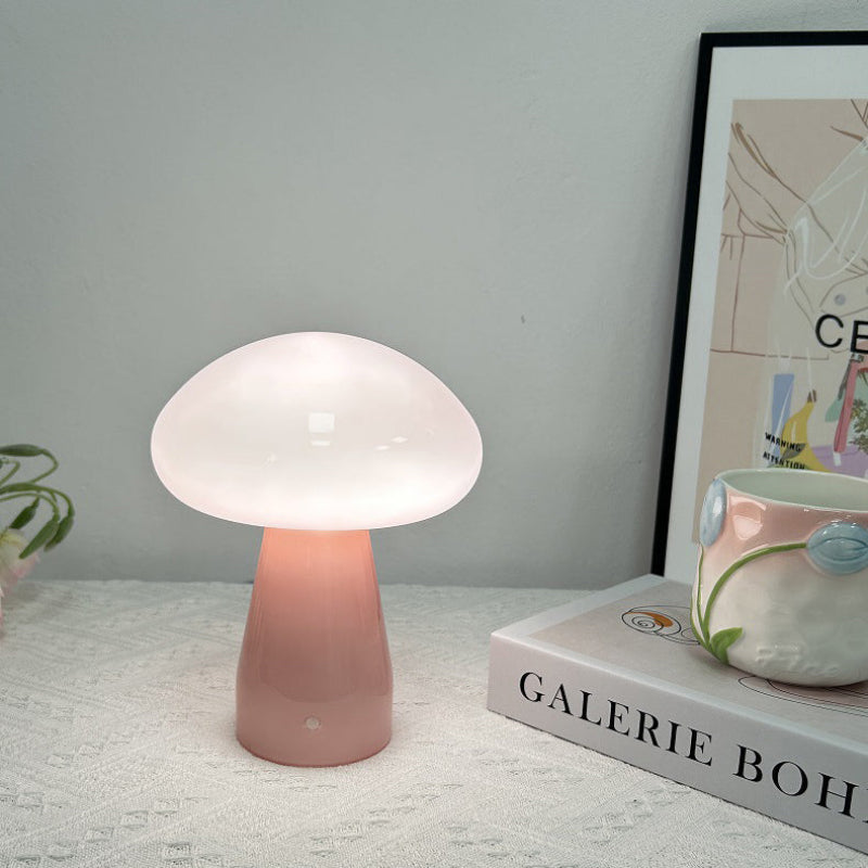 Nordic Mushroom Glass USB Table Lamp - Compact LED for Bedroom & Living Room 7