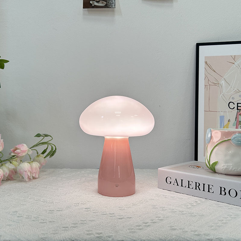 Nordic Mushroom Glass USB Table Lamp - Compact LED for Bedroom & Living Room 9