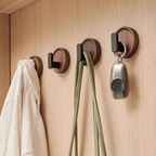 Nordic Walnut Wood Wall Hook - Stylish Coat Hooks and Key Holder for Wall 6