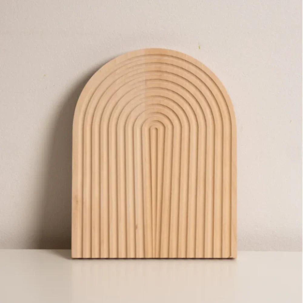 Nordic Wave Wood Tray - Elegant Serving and Display with Rippled Design 7