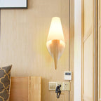 Nordic Wood and Glass Wall Sconce - Stylish 1-Light Fixture for Bedroom 1