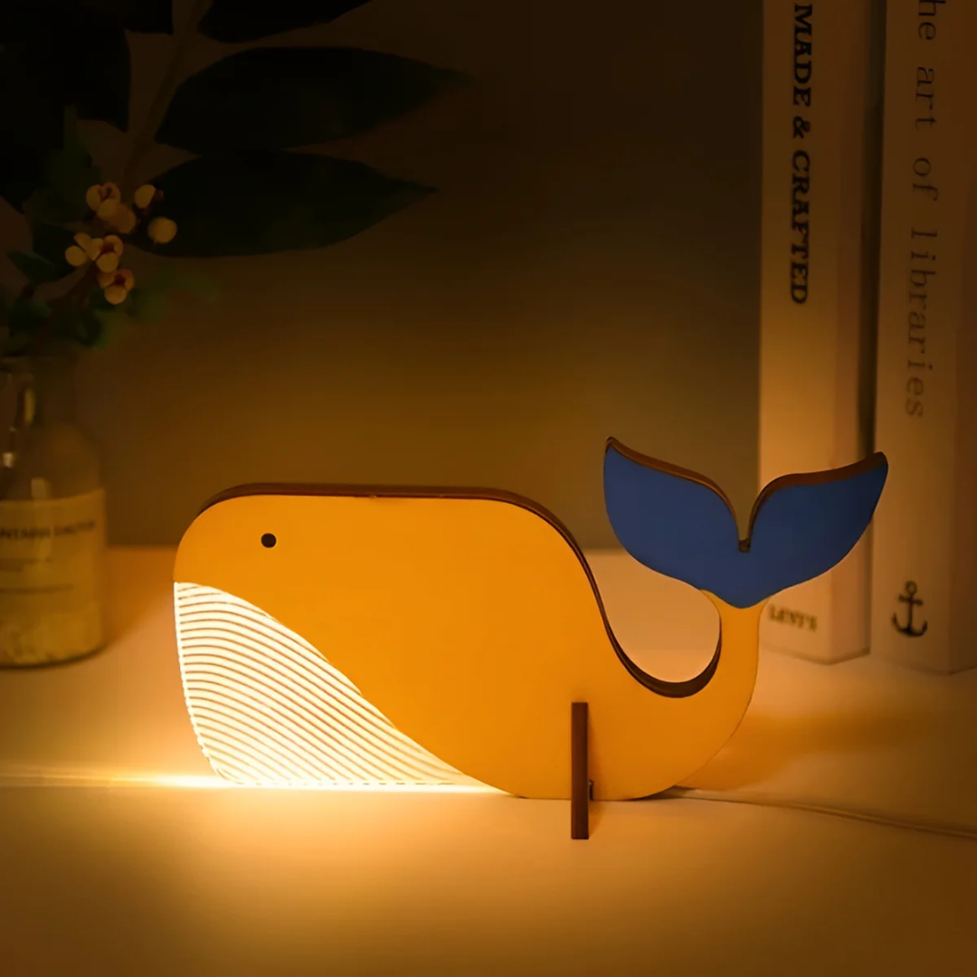 Nordic Wooden Animal Table Lamp - Warm LED Light for Bedroom & Living Room 2