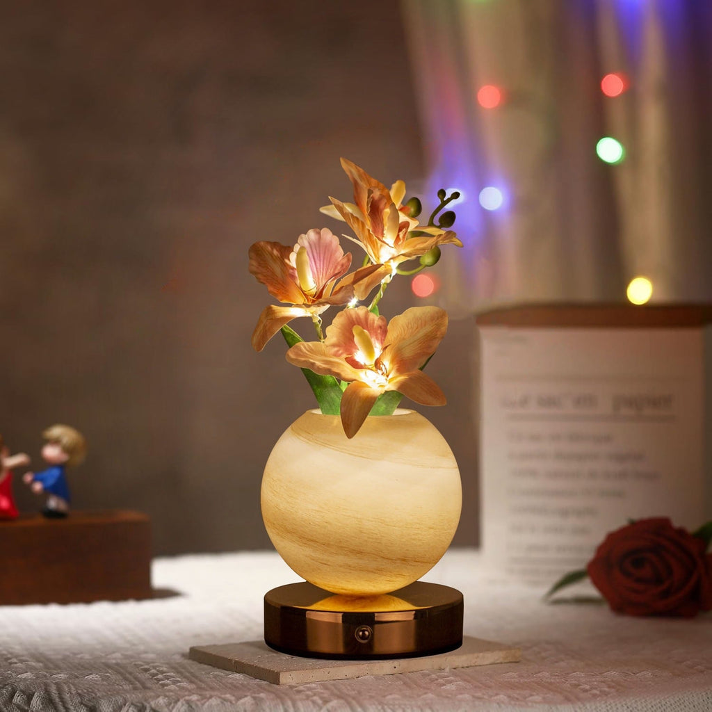 Orchid Table Lamp, USB Rechargeable, Touch Dimmable, LED Light 1
