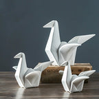 Origami Ceramic Bird Sculpture - Elegant Home Decor for Stylish Rooms 1
