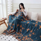 Ornate Cotton Blanket - Soft Multi-Layer Gauze with Jacquard Design 6