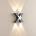 Outdoor Wall Light X Shape LED Aluminum Glass IP65 Warm White