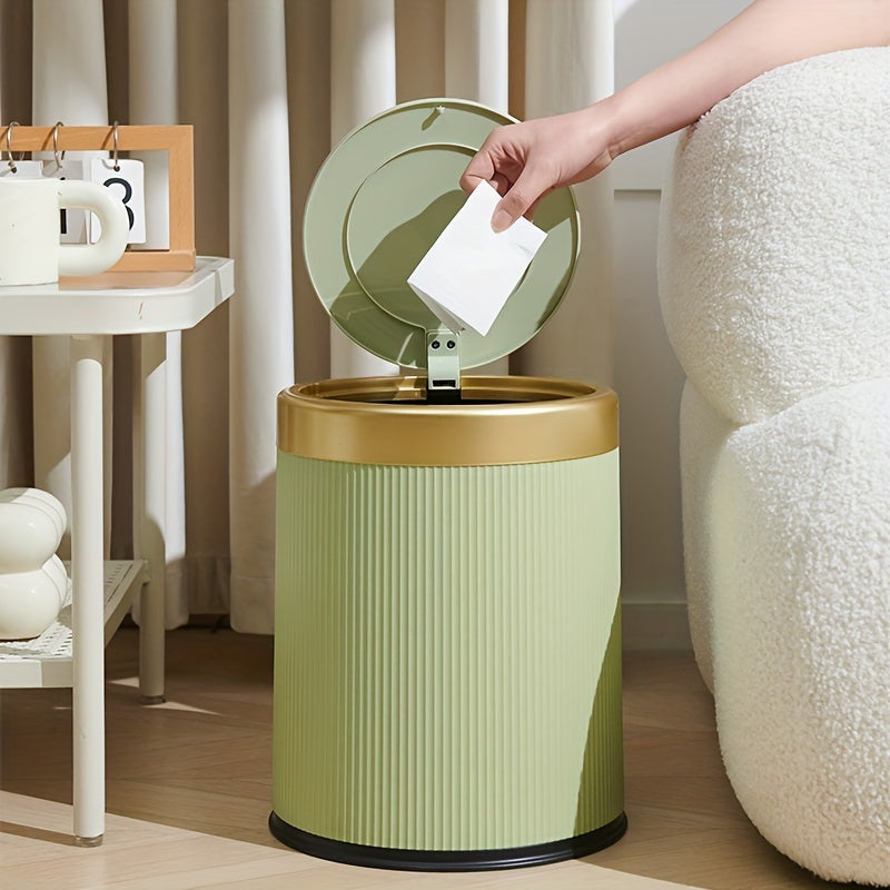 Oval Kitchen Trash Can - Elegant Design with Odour-Sealing Features 1