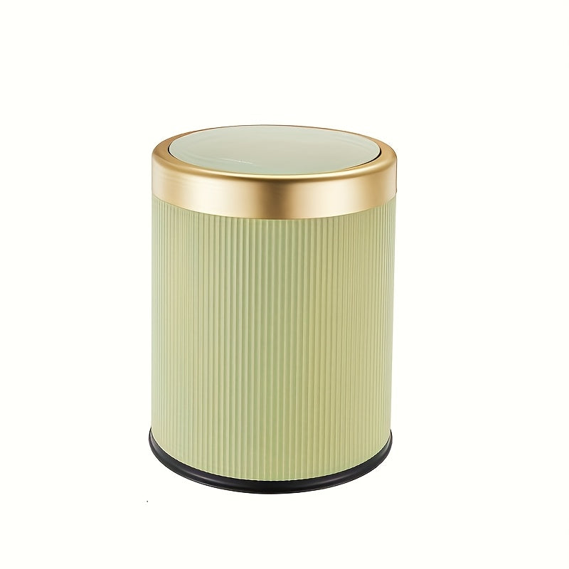 Oval Kitchen Trash Can - Elegant Design with Press-Top Lid 6