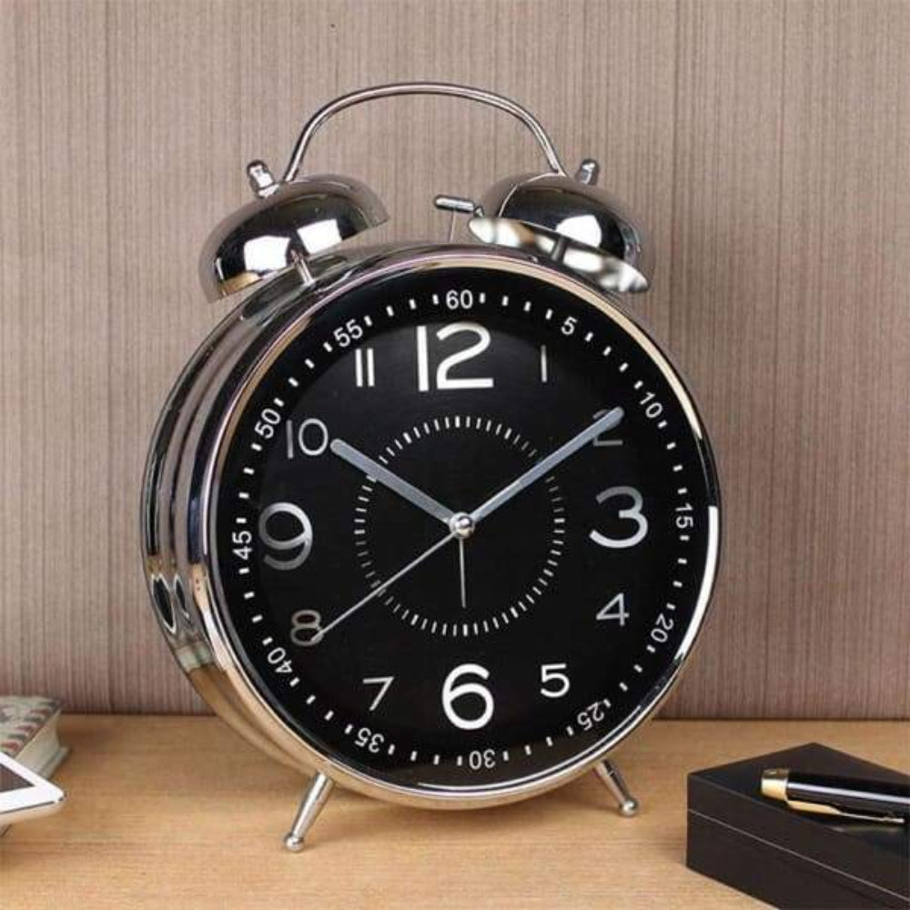 Oversized Vintage Twin Bell Alarm Clock - Loud Chime & Easy-to-Read Dial 2