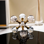 Paperweight Glass Metal Bubble Glass Star Design Gold Decorative Desk Ornament 05